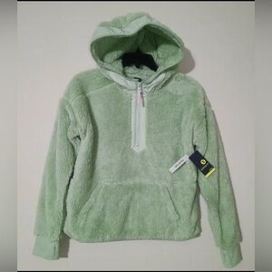 Xersion Girls Half-Zip Soft Fluffy Faux Fur Hoodie Pullover Jacket XL 16 NWT